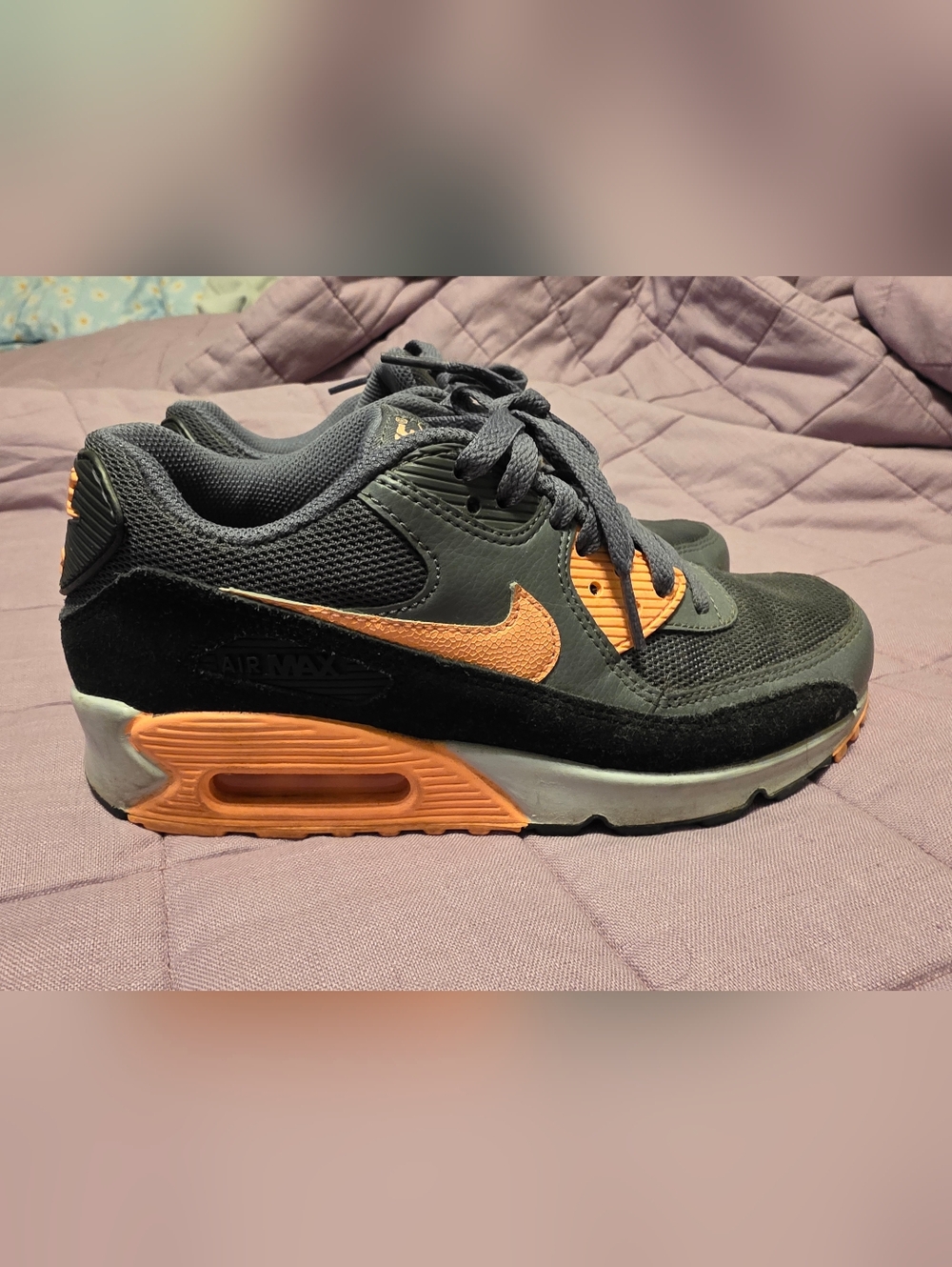 Nike Gray and Orange Air Max Trainers